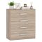 Cassettiera Marrone Rovere 4 Cassetti Apertura Scorrevole 83x43x97h cm, Chiusura Scorrevole - Laga