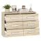 Cassettiera Marrone Rovere 6 Cassetti Apertura Scorrevole 112x43x79h cm, Chiusura Scorrevole - Laganaro
