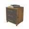 Cassettiera Marrone Rovere Nero Antracite 3 Cassetti Apertura Scorrevole 43x40x57h cm, Chiusura Scorrevole - Pisano