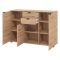 Cassettiera Marrone Rovere Nodi Nero 2 Cassetti Apertura Battente, Scorrevole 135x40x95h cm, Chiusura Battente, Scorrevole - Mainarda