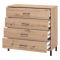 Cassettiera Marrone Rovere Nodi Nero 4 Cassetti Apertura Scorrevole 93x40x90h cm, Chiusura Scorrevole - Vidor