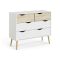 Cassettiera moderna bianca e quercia 98x81h cm - Azir