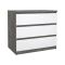 Cassettiera moderna cemento e bianca lucida 77x70h cm - Artic