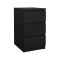 Cassettiera Nero 3 Cassetti Apertura Scorrevole 40x50x70h cm, Chiusura Scorrevole - Accudino