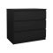 Cassettiera Nero 3 Cassetti Apertura Scorrevole 77x50x68h cm, Chiusura Scorrevole - Kajiki