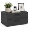 Cassettiera Nero Antracite 2 Cassetti Apertura Scorrevole 74x52x35h cm, Chiusura Scorrevole - Piatto
