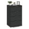 Cassettiera Nero Antracite 4 Cassetti Apertura Scorrevole 46x42x79h cm, Chiusura Scorrevole - Laka
