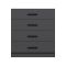 Cassettiera Nero Antracite 4 Cassetti Apertura Scorrevole 90x47x100h cm, Chiusura Scorrevole - Lierna