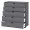 Cassettiera Nero Antracite 5 Cassetti Apertura Scorrevole 90x40x95h cm, Chiusura Scorrevole - Mainarda