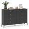 Cassettiera Nero Antracite 8 Cassetti Apertura Scorrevole 150x40x116h cm, Chiusura Soft Close - Laniva