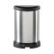 Cestino rifiuti con pedale cilindrico 15L 31x28x45h cm argento e nero - Renfrew