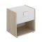 Comodino 1 cassetto bianco e rovere 40x33x42h cm - Artica