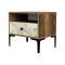 Comodino 1 cassetto noce e bianco marmo 56x40x50h cm - Editta