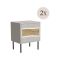 Comodino 1 ripiano beige 50x40x61h cm - Set di 2 comodini Ussana