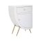 Comodino 1 ripiano bianco e oro 60x32x79h cm - Suze