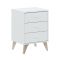Comodino 1 ripiano bianco e rovere 40x33x56h cm - Attina