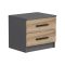 Comodino 2 cassetti noce e nero 50x47x40h cm - Iune