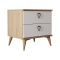 Comodino 2 cassetti quercia e bianco 52x45x55h cm - Pilar