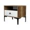 Comodino 2 ripiani noce e bianco 56x40x50h cm - Editta