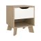 Comodino 2 ripiani rovere e bianco 40x39x47h cm - Zuglio