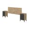 Comodino 3 cassetti legno e antracite 160x40x60h cm - Allan