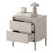 Comodino Beige 2 Cassetti un Ripiano 54x40x56h cm, Apertura Scorrevole - Gasalisa