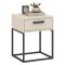 Comodino Beige Cashmere un Cassetto Apertura Scorrevole 40x39x52h cm, Chiusura Scorrevole - Lelimapa