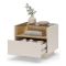 Comodino Beige Marrone Rovere un Cassetto 2 Ripiani 53x40x43h cm, Apertura Push-pull - Veirra