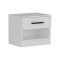 Comodino Bianco 2 Ripiani un Cassetto 50x40x47h cm, Apertura Scorrevole - Igme