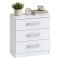 Comodino Bianco 3 Cassetti Apertura Scorrevole 46x43x59h cm, Chiusura Scorrevole - Lebale