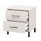 Comodino Bianco Crema Nero un Ripiano 2 Cassetti 48x40x52h cm, Apertura Scorrevole - Clanezzo