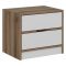 Comodino Bianco Marrone Noce 4 Cassetti Apertura Scorrevole 54x40x47h cm, Chiusura Scorrevole - Legnago