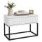 Comodino Bianco Nero un Cassetto Apertura Scorrevole 60x39x52h cm, Chiusura Scorrevole - Leletete