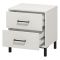 Comodino Bianco Nero un Ripiano 2 Cassetti 48x40x52h cm, Apertura Scorrevole - Clanezzo