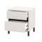 Comodino Bianco Nero un Ripiano 2 Cassetti 48x40x55h cm, Apertura Scorrevole - Combatte