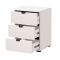 Comodino Bianco Nero un Ripiano 3 Cassetti 45x40x63h cm, Apertura Scorrevole - Talana