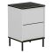Comodino Bianco Nero un Ripiano Apertura Battente 40x35x60h cm, Un'anta - Vestone