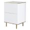 Comodino Bianco oro un Ripiano Apertura Battente 40x35x60h cm, Un'anta - Vestone