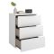 Comodino Bianco un Ripiano 3 Cassetti 34x42x57h cm, Apertura Scorrevole - Sturgis