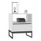 Comodino Bianco un Ripiano un Cassetto 51x51x61h cm, Apertura Scorrevole - Compatri
