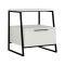 Comodino in legno bianco e nero 45x41x50h cm - Rosita