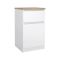 Comodino in legno bianco lucido e rovere 40x40x70h cm - Delfini