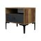 Comodino in legno e metallo noce e antracite 56x40x50h cm - Editta