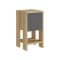 Comodino in legno quercia e antracite 30x30x55h cm - Filippa