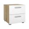 Comodino in legno quercia e bianco lucido 40x40x42h cm - Apolla