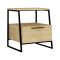 Comodino in legno quercia e nero 45x41x50h cm - Rosita