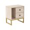 Comodino industrial beige e oro 45x29x50h cm - Rhiannon