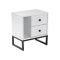 Comodino industrial bianco e nero 45x29x50h cm - Rhiannon