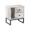 Comodino industrial marmo e nero 45x29x50h cm - Rhiannon