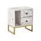 Comodino industrial marmo e oro 45x29x50h cm - Rhiannon